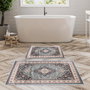 Mjölnir KT433 Juego de Alfombrillas de Baño 100% Poliéster Antideslizante Antibacteriano 50x60cm 60x100cm